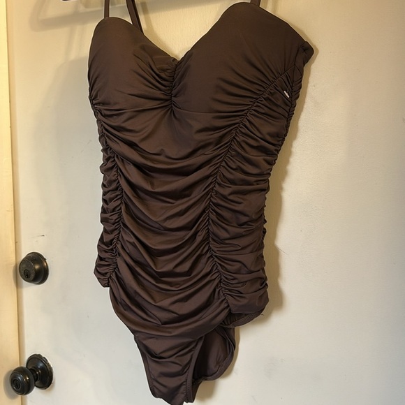 BADGLEY MISCHKA one piece swimsuit Brown size 12 - Picture 2 of 6